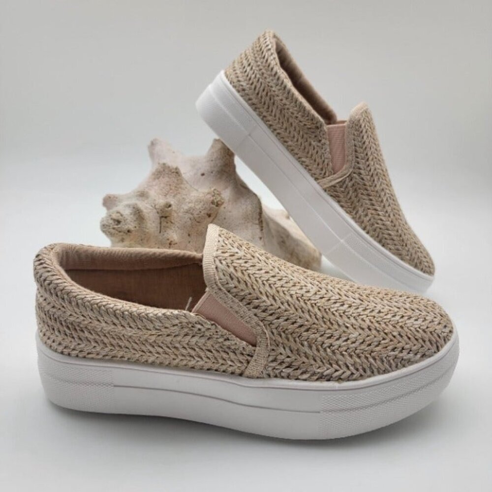BUY ONE GET ONE FREE Soda Hike Slip-on Fashion Sneaker  Natural Raffia Size 7.5 - Picture 2 of 5